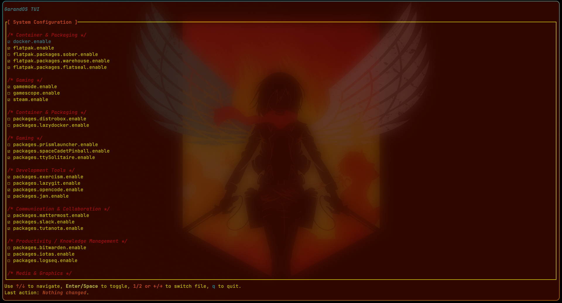 GarandOS TUI Screenshot